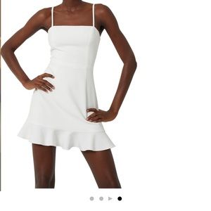 French Connection Whisper Frill Hem Dress